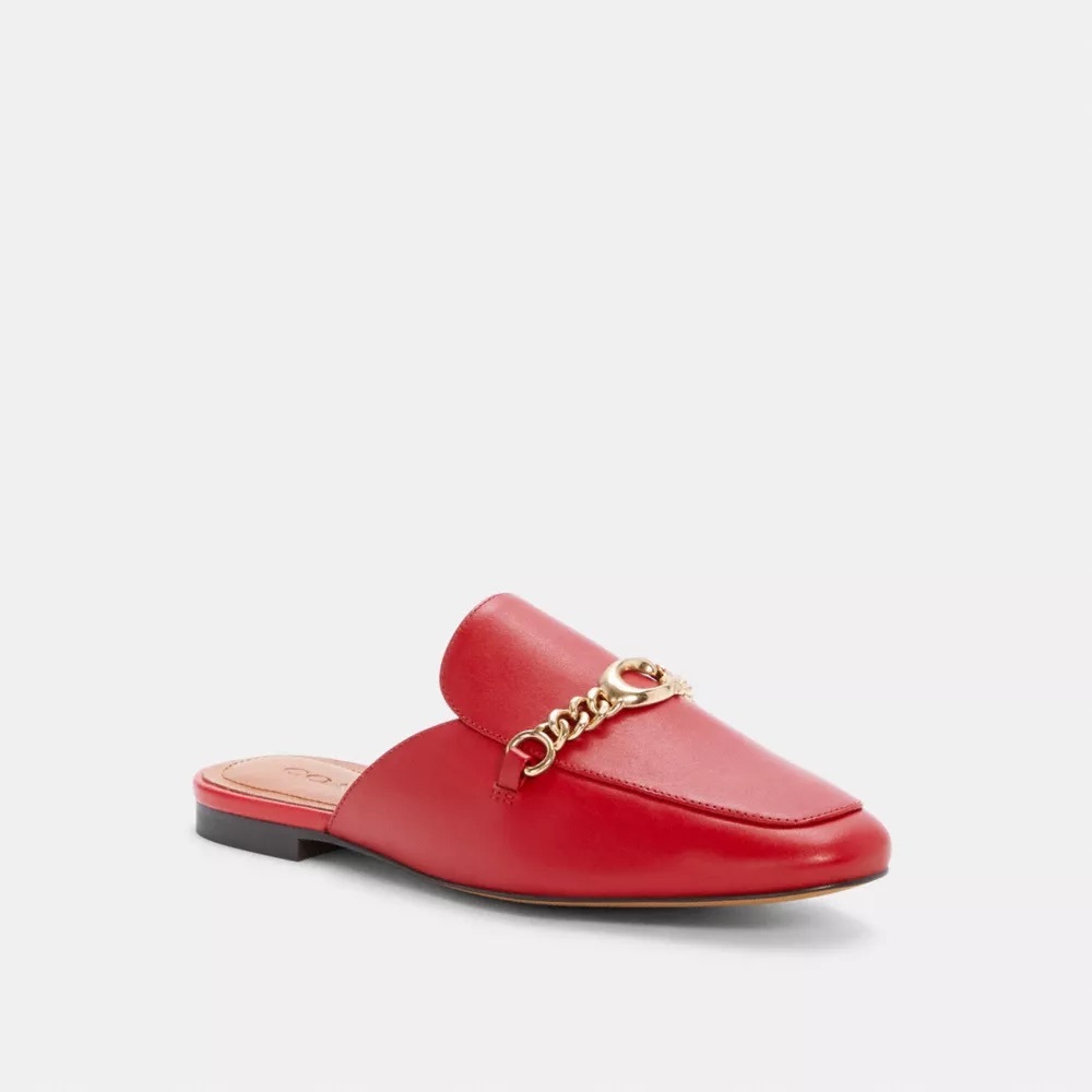 COACH Sofi Red Leather Slide Mule Women's Shoe Size 7.5